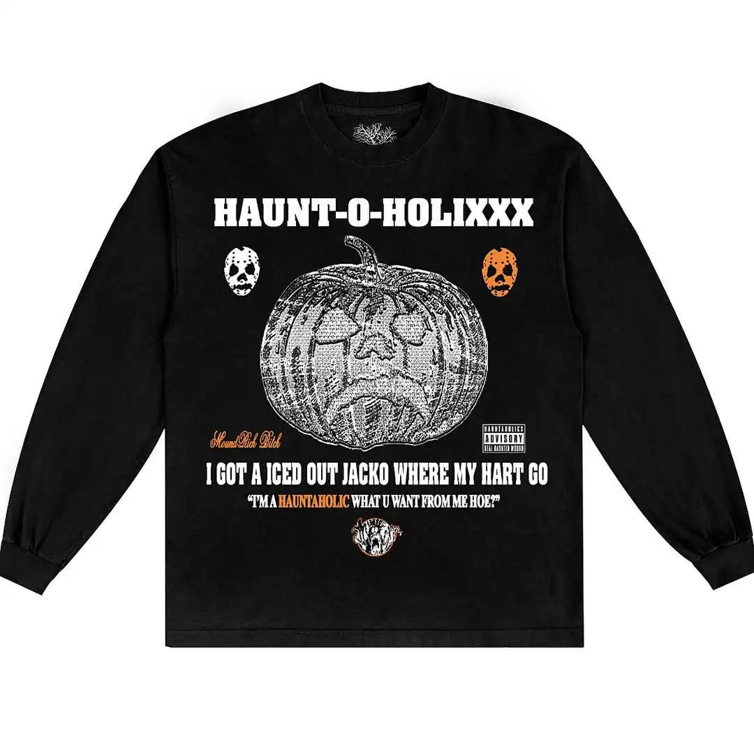 Retro American Jersey T-shirt Halloween T-shirt Gothic Style Street Wear Harajuku Short Sleeved Y2k Top for Men