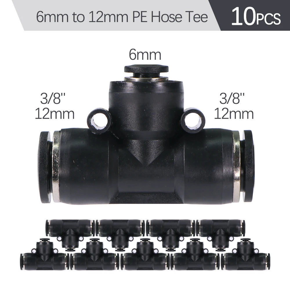 3/8" 9/12mm Misting Cooling System 360° Free-Bend Nozzle Atomizer Sprayer PE Hose 80 Mesh Filter Garden Irrigation Watering Kit