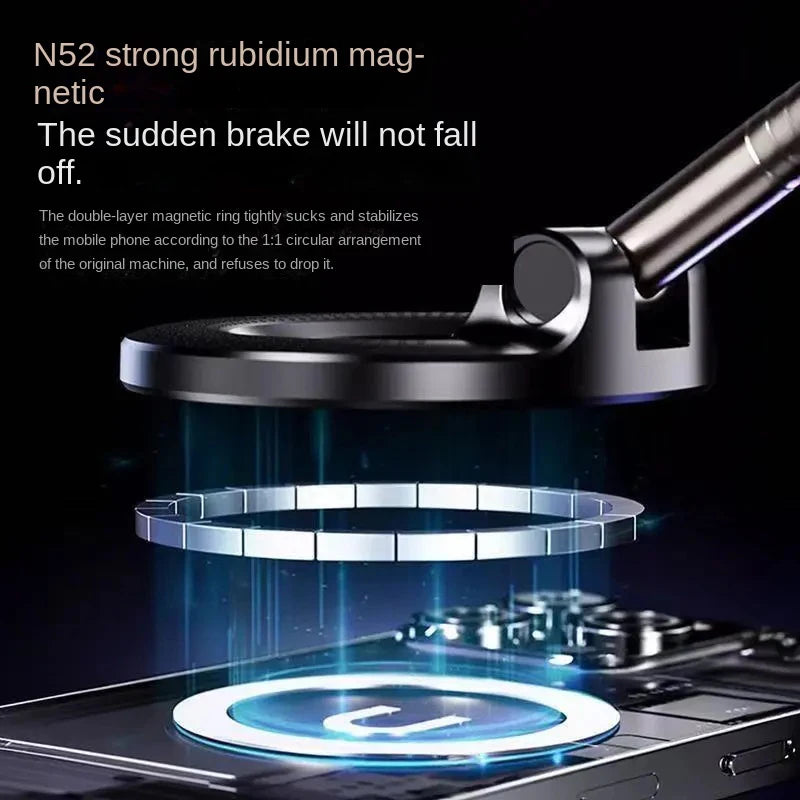 Magnetic Car Phone Holder Suction Cup Car Navigation Multi-function Rotating Folding Fixed Phone Holder