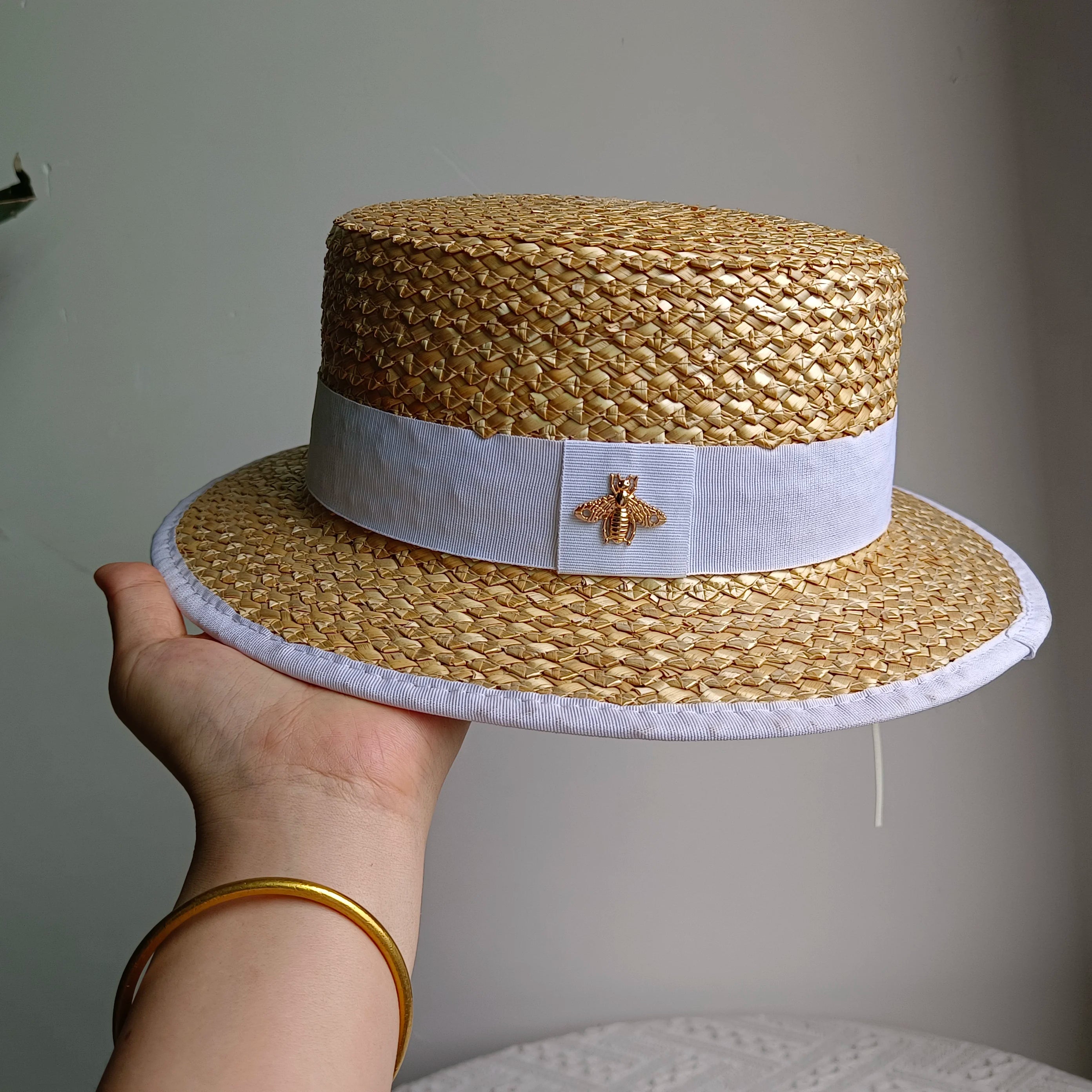 hats beach hat bohemian flat brim hat hand woven straw hat ladies summer vacation travel sun hat
