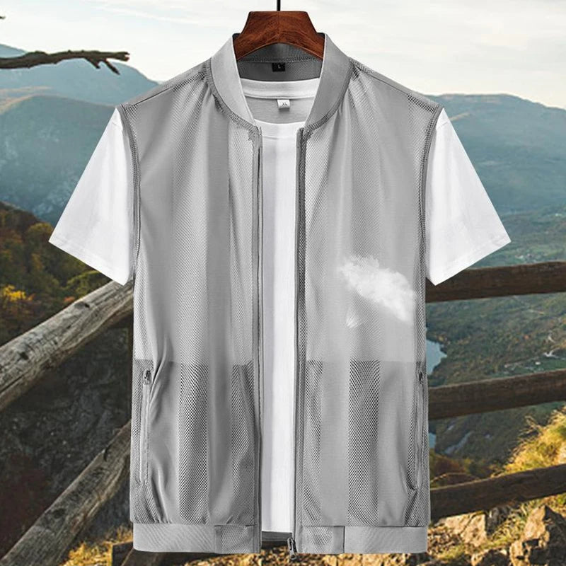 Summer Ultra-thin Men's Vest Women Sleeveless Shoulder Vest Sports Thin Undershirt Light and Breathable Outdoor Angling Tourism