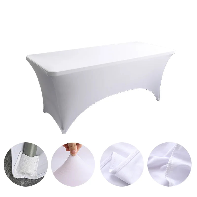 4 6 8 FT Spandex Table Cover Universal Fitted Stretch Tablecloth Rectangular Table Cloth Protector For Outdoor Birthday Wedding