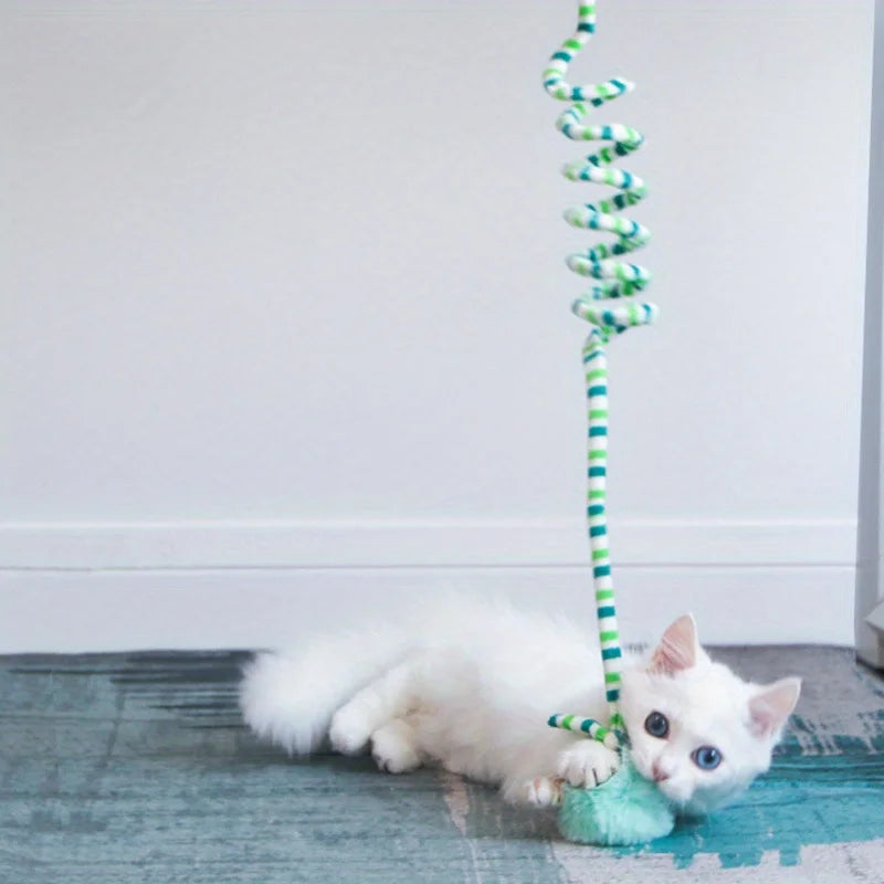Interactive Cat Hanging  Simulation Cat  Funny Self-hey Interactive  for Kitten Playing Teaser Wand Toy Cat with bell