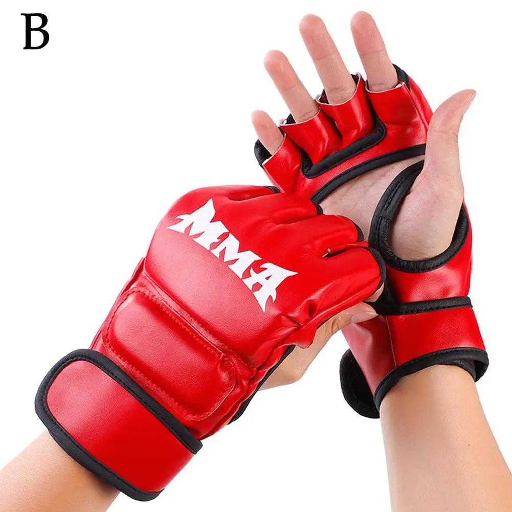 Child Thick Boxing Gloves MMA Gloves Half Finger Punching Bag Kickboxing Muay Thai Mitts Professional Boxing Training Equipment
