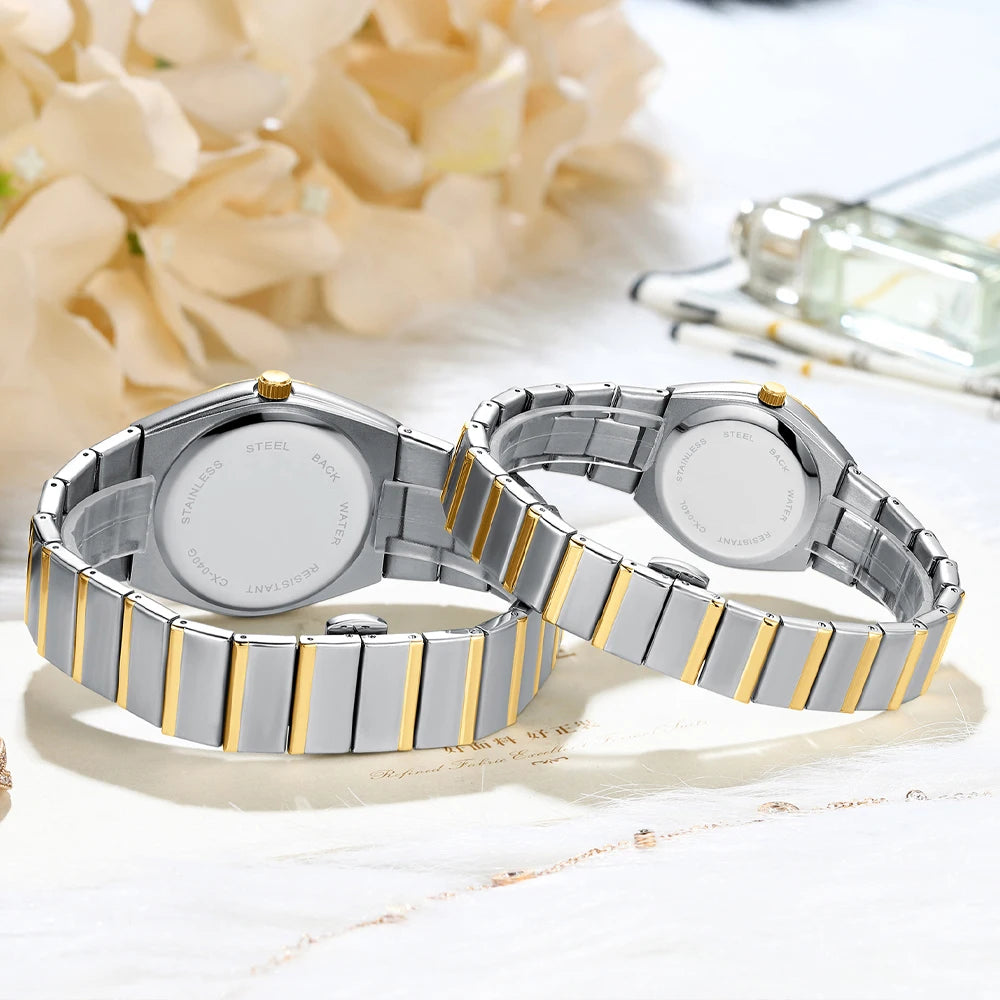 CHENXI Men's Watch Fashion Luxury Waterproof Couple Lovers Quartz Wristwatches Luminous Steel Strap Clock Relogio Masculino