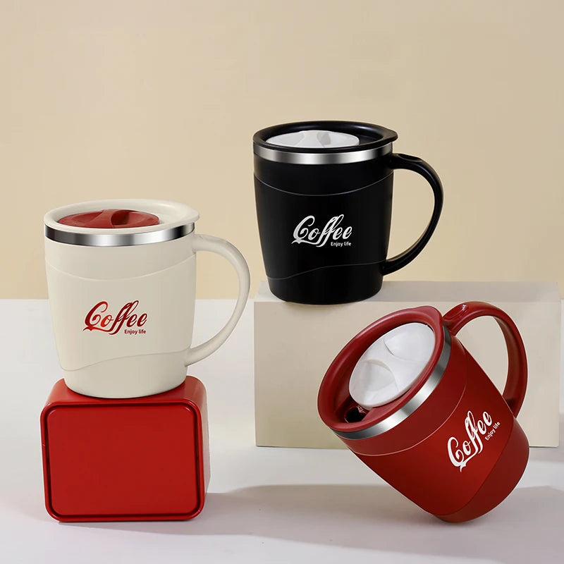 1pc 500ml 304 Stainless Steel Coffee Mug Double Wall Vacuum Insulated Tumbler with Lid Spill Proof Travel Cup for Hot Cold Drink