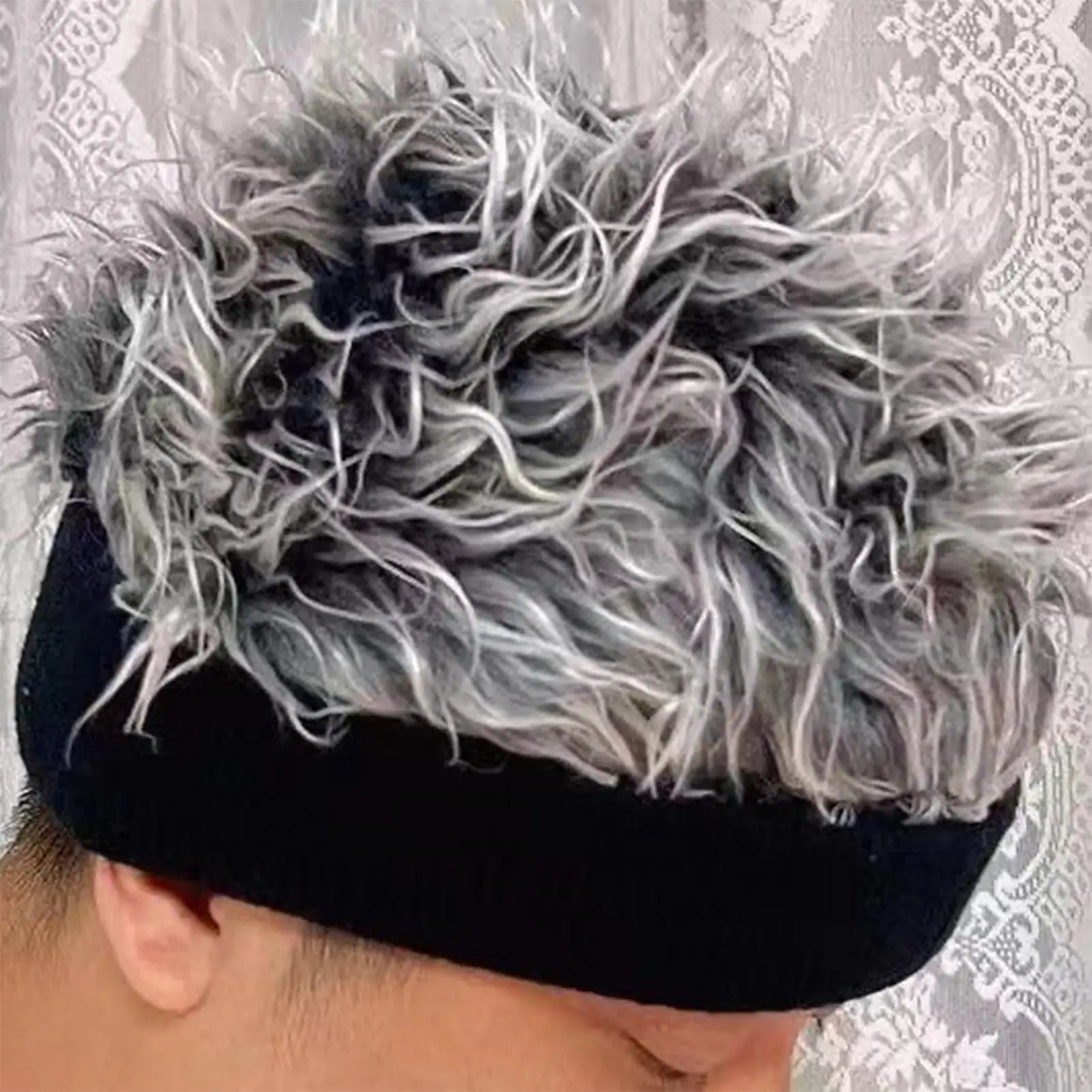 Hat with Wig Knitted Spiked Hairs Realistic Hip Hop Wig Hat Men Women Cold Weather Hats for Daily Wear Party Cosplay