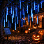 Solar Meteor Shower Lights Outdoor Meteor Lights 8Tubes Waterproof LED Falling Raindrop Christmas Halloween Fairy String Lights