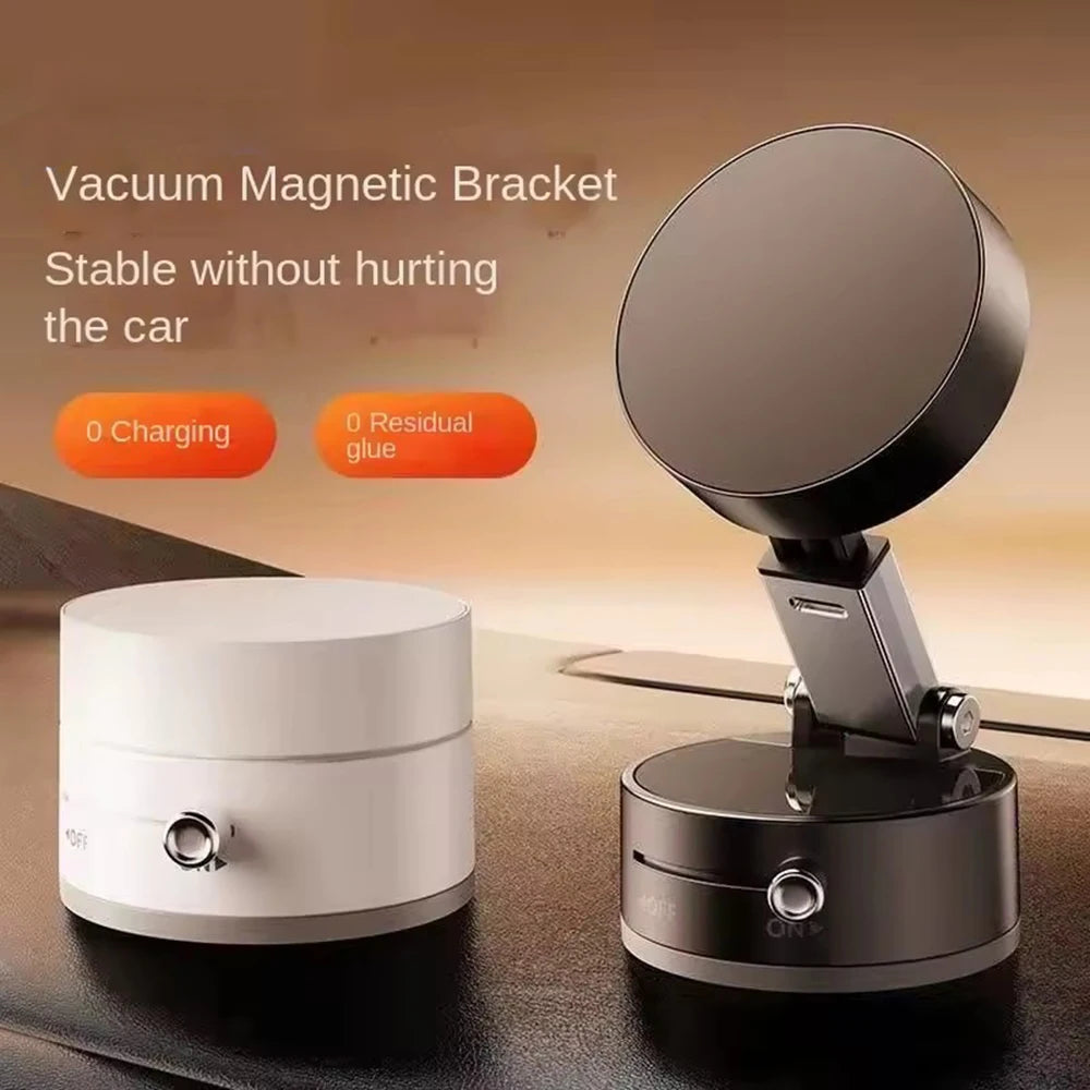Suction Cup Magnetic Phone Holder Foldable Car Phone Mount Dashboard Phone Bracket 360 Degree Rotation Lazy Storage Vacuum Stand