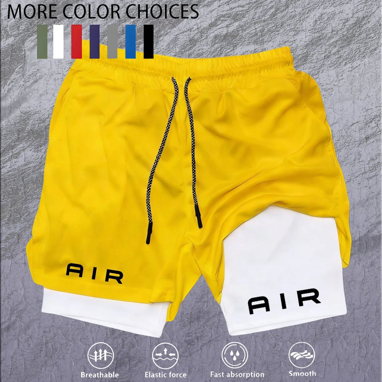 2026 Summer Running Shorts Men 2 in 1 Sports Jogging Fitness Shorts Training Quick Dry Mens Gym Men Shorts Sport gym Short Pants
