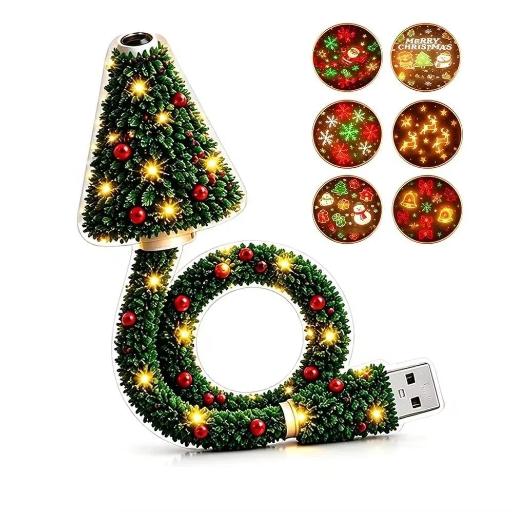 New Christmas Light Projector Easy To Connect USB Powered Christmas Night Light Includes 6 or More Festival Modes