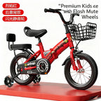 Big Red Flashing Wheel Children's Folding Bicycle Toy Car Stroller 2-8 Years Old Baby Pedal Bike Backrest Style Fun Activity Toy