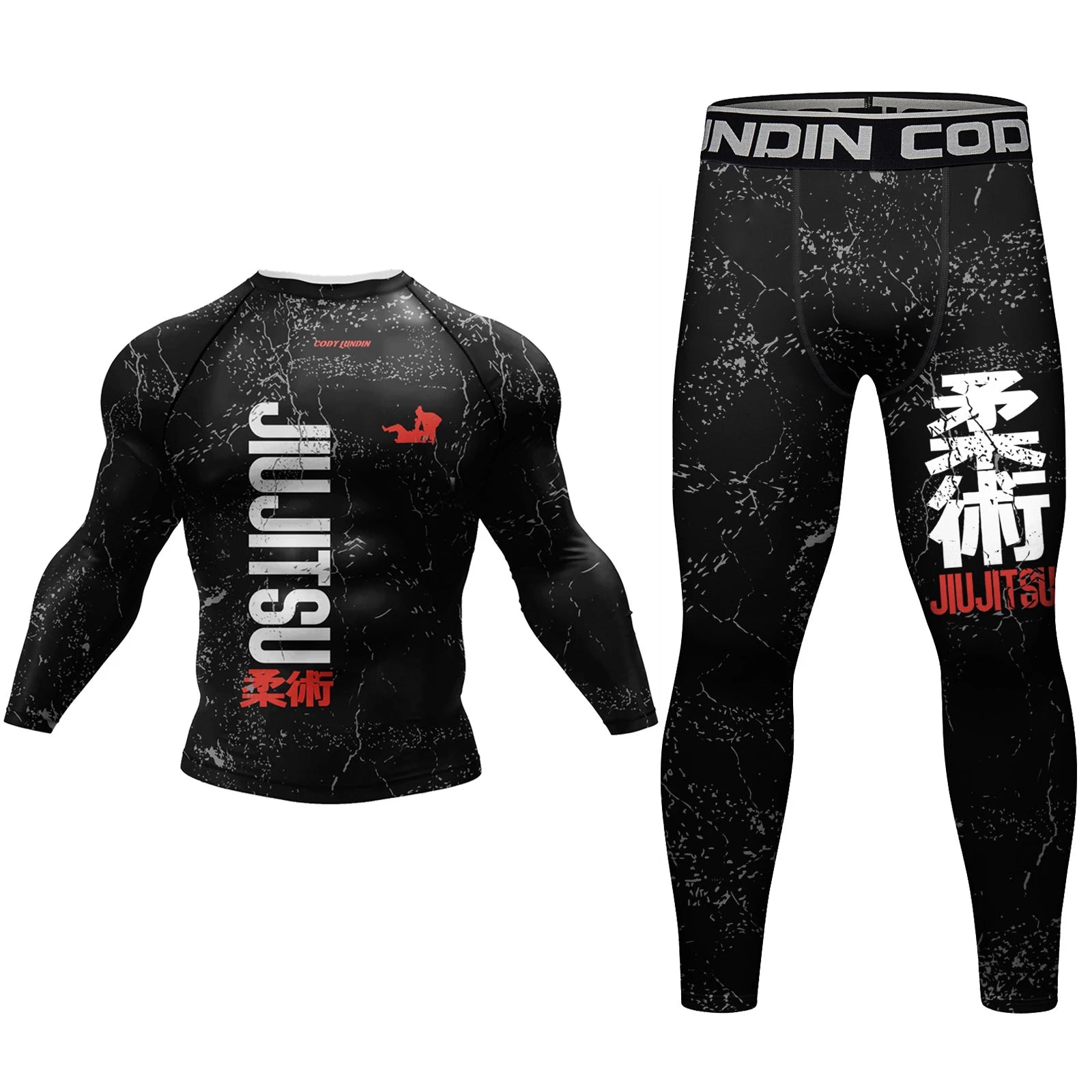 Cody Compression MMA T Shirts+Pants Muay Thai Shorts Men  jiu jitsu BJJ Rashguard Fitness Tracksuit Boxing  Jerseys Sport Suit