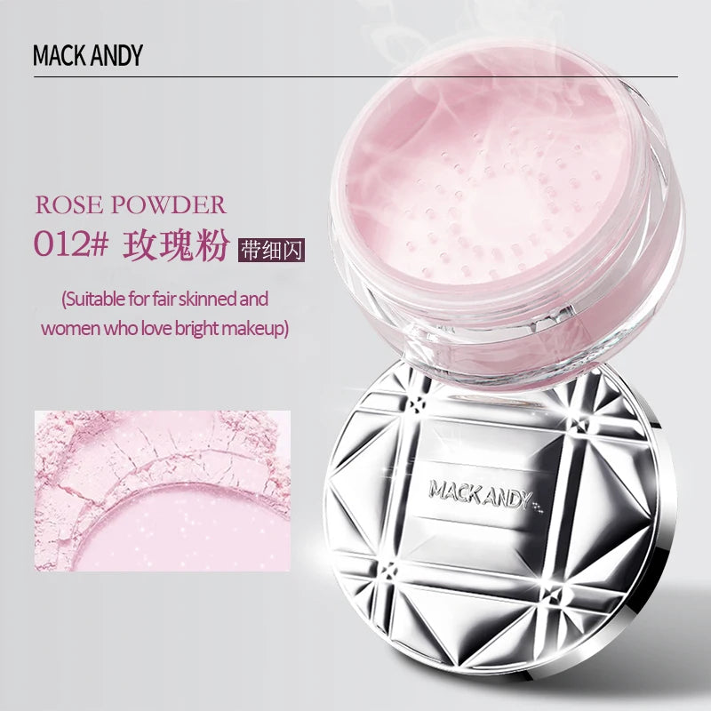 Pink Glitter Setting Powder 3 Color Long Lasting Oil Control Pearlescent Natural Face Matte Shimmer Loose Powder Makeup Cosmetic