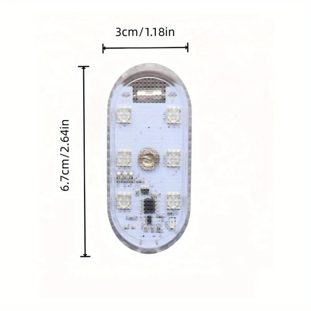 Wireless LED Car Interior Lights - USB Chargeable Ceiling Lamp, Hand Reading Light & Door Light for Night Time Illumination