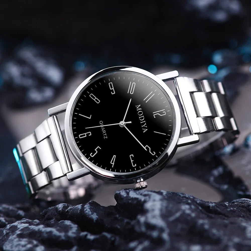 New Men's Fashion Business Steel Strip Watch Trendy High Beauty Quartz Watch Decorative Gift Watch