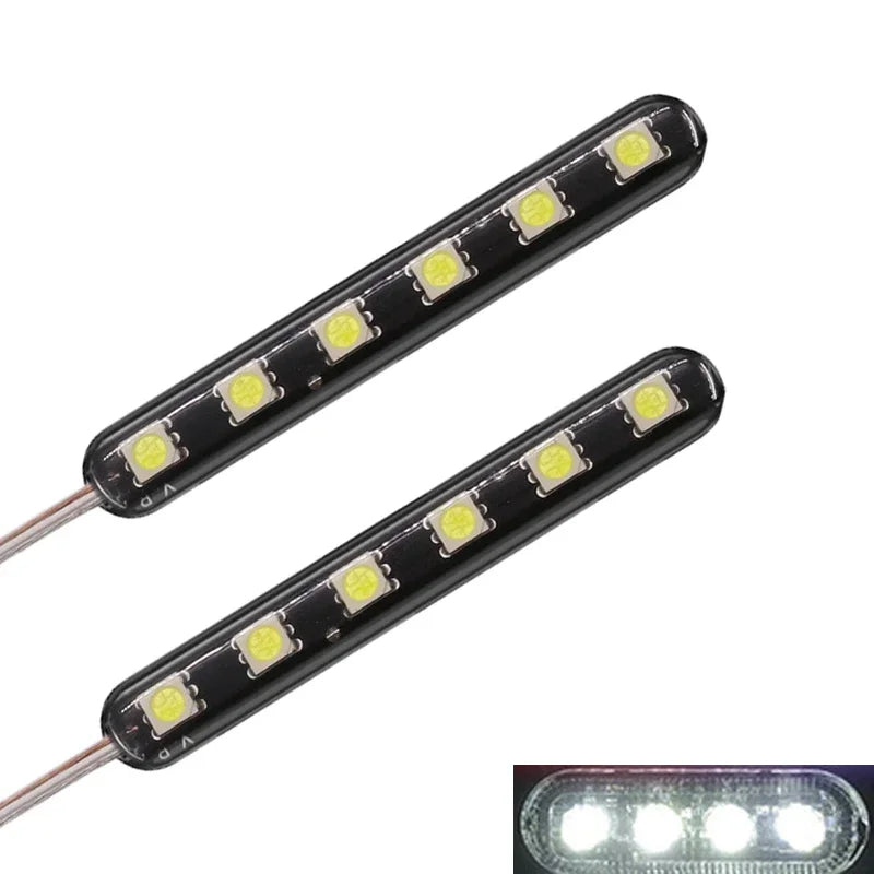 12V LED Strobe Light Strip for Car Motorcycle Hot-selling Cars License LED Medium Grid Flash Strips Auto Exterior Accessories