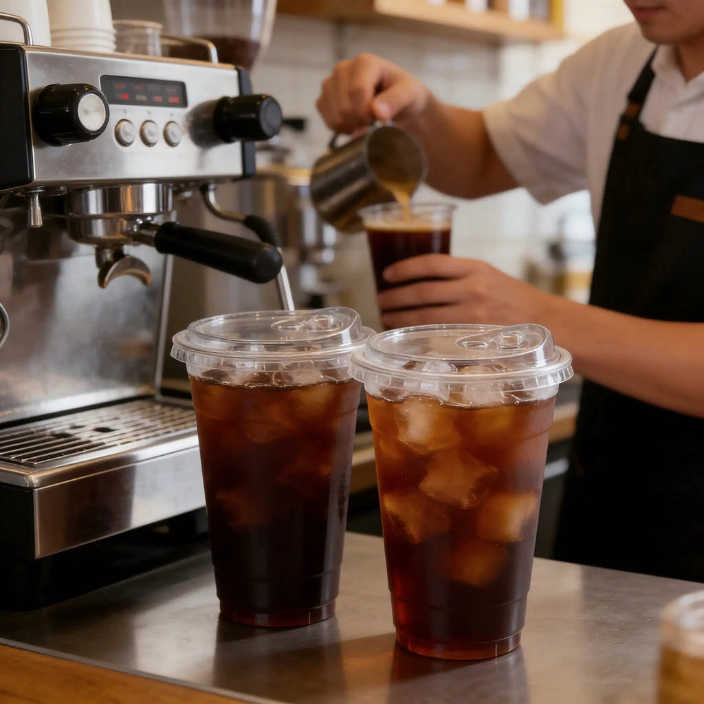 200Sets  (100 Cups+100 Lids)Of 12-Ounce/16-Ounce/20-Ounce/24-OunceTransparentPlasticCups,WithNon-SuctionDrinkingLids, DurableAndLeak-Proof, Suitable For Iced Coffee, Smoothies, Milkshakes. Ideal For Easter, Weddings, Outdoor