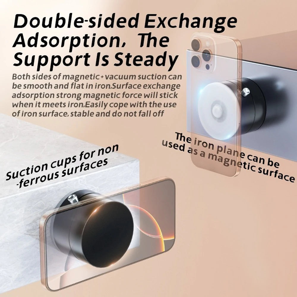 Suction Cup Magnetic Phone Holder Foldable Car Phone Mount Dashboard Phone Bracket 360 Degree Rotation Lazy Storage Vacuum Stand