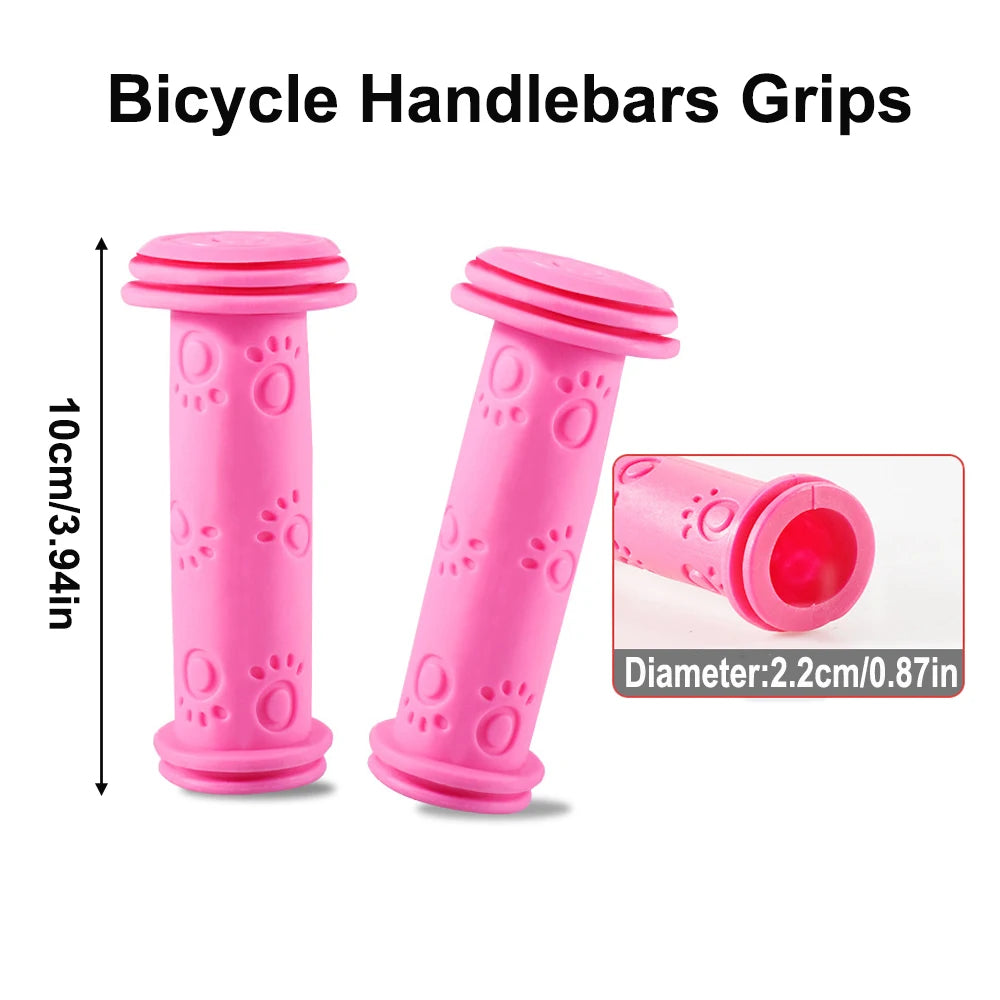 1 Pair Rubber Bicycle Handlebar Grips 22MM Anti-slip Child Kids Bike Cycling Handle Bars Children Tricycle Scooter Accessories
