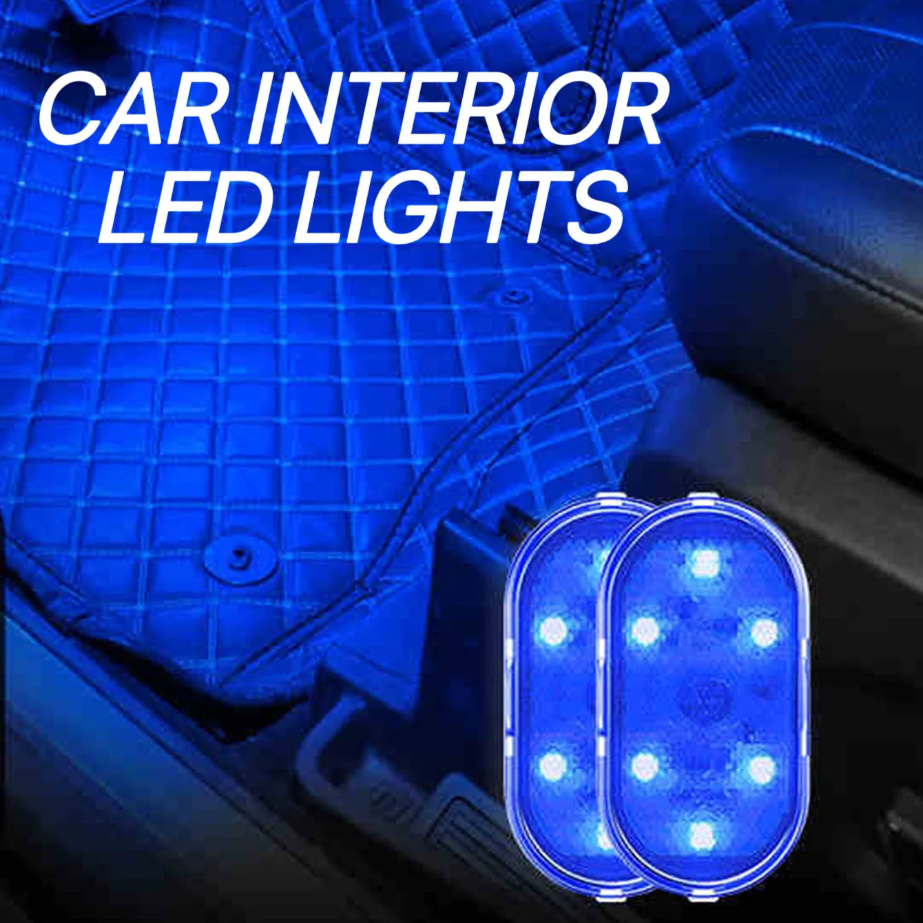 INEYES Car LED Lights Interior Wireless Interior Car Lights Portable USB Rechargeable Car Interior Led Night Light for Car Decor