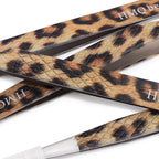 1Pcs Leopard Lash Tweezers Stainless Steel Superhard Tweezer 3D Volume Accurate Anti-Static Eyelash Extension Clip