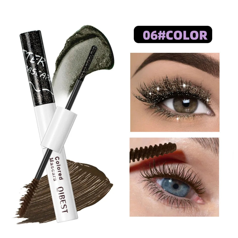 Double Head 2 IN 1 Mascara Silk Fiber Lash Mascara Volume Waterproof Lasting Non-Smudging Thick Thin Curling Mascara Eyes Makeup