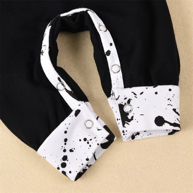 Newborn Infant Baby Girl Boy Clothes  Halloween Baby Romper Long-Sleeve Hoodies Cotton Nightmare Print Jumpsuit 0-18Months