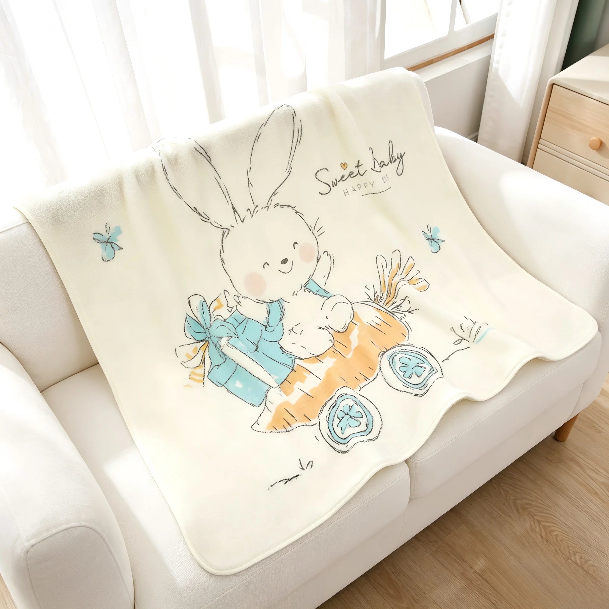 1Pc Baby Blanket, Cute Printed Pattern Baby Blanket, Superfine Fiber Soft and Absorbent, Suitable for Newborn Gifts