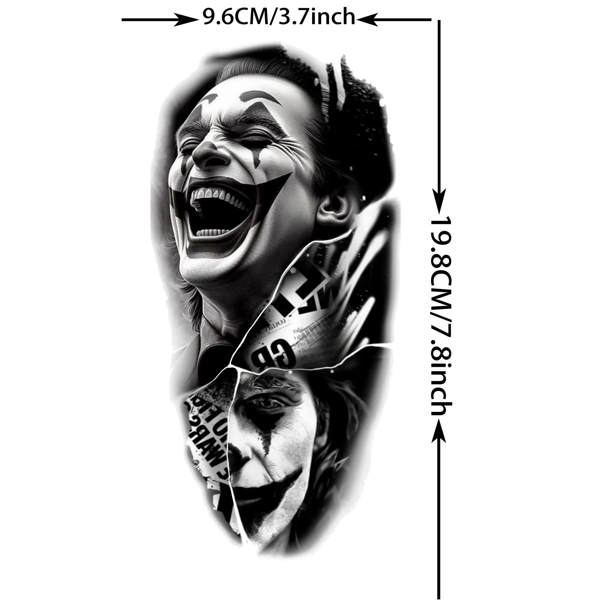 1 Sheet Bad Guy Robber Poker Temporary Tattoos For Men Women Gangster Joker Rebel Waterproof Realistic Fake Tattoo Arm Stickers