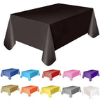 1pcs Disposable Plastic Rectangle Table Cloth Wipe Clean Party Red White Black Tablecloth Covers for Birthday Wedding Christmas