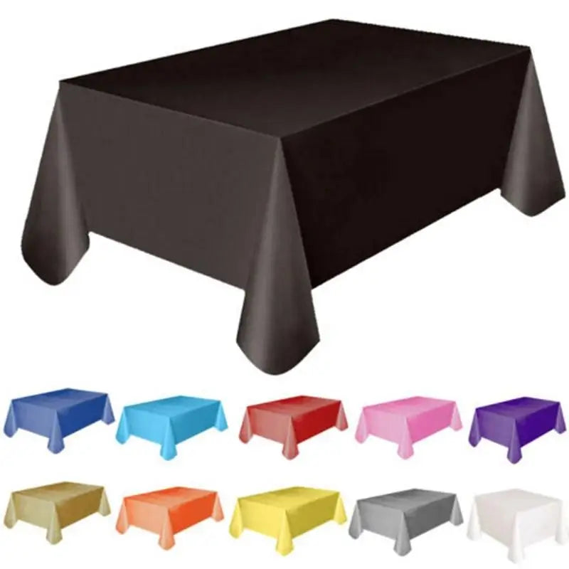 1pcs Disposable Plastic Rectangle Table Cloth Wipe Clean Party Red White Black Tablecloth Covers for Birthday Wedding Christmas