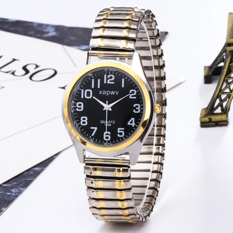 MAYZHISU Retro Women's Watch Steel Elastic Strap Women Quartz Watch Vintage Business Female Bracelet Wristwatch Clock Gifts