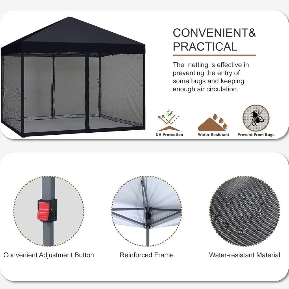 10x10 Outdoor Netting Setup with Black Walls