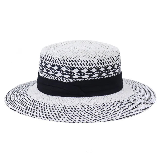 hats beach hat bohemian flat brim hat hand woven straw hat ladies summer vacation travel sun hat