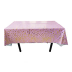 Gold Dot Disposable Tablecloths Plastic White Black Tablecloths for Birthday Wedding Party Waterproof Rectangle Desk Table Cover