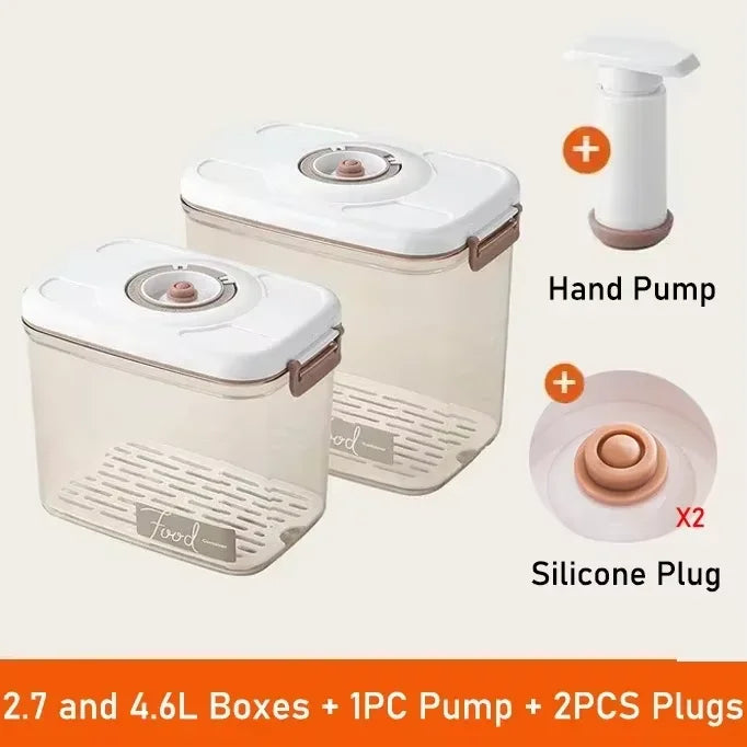 Vacuum Food Storage Box Fresh-Keeping Canister Sealed Storage Container Large Capacity Food Dispenser  Kitchen Storage Box