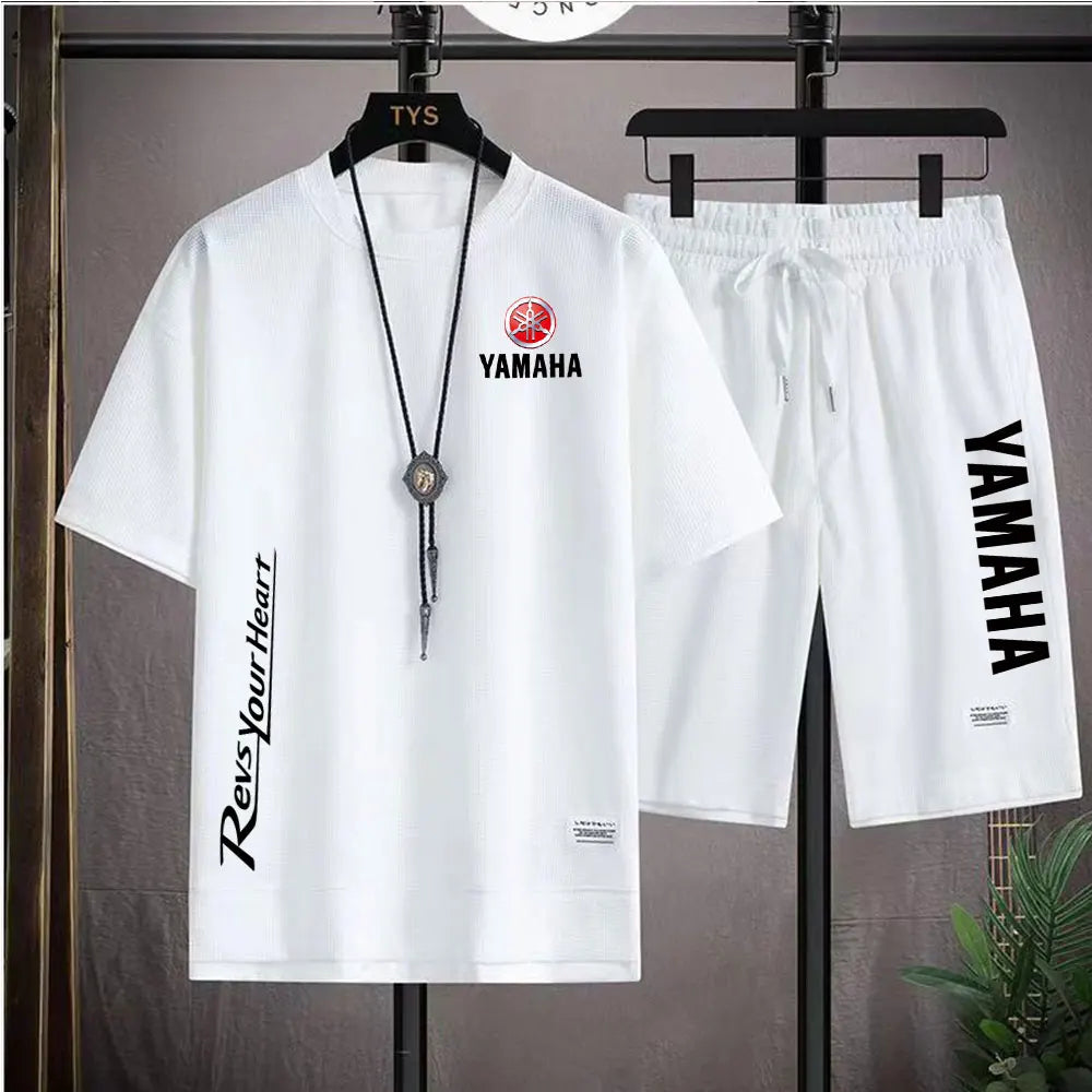 2026 Yamaha Racing Men's Sport Clothing Set Spring/Summer Short Sleeve T-Shirt & Sports Shorts Running Men's Athletic Wear
