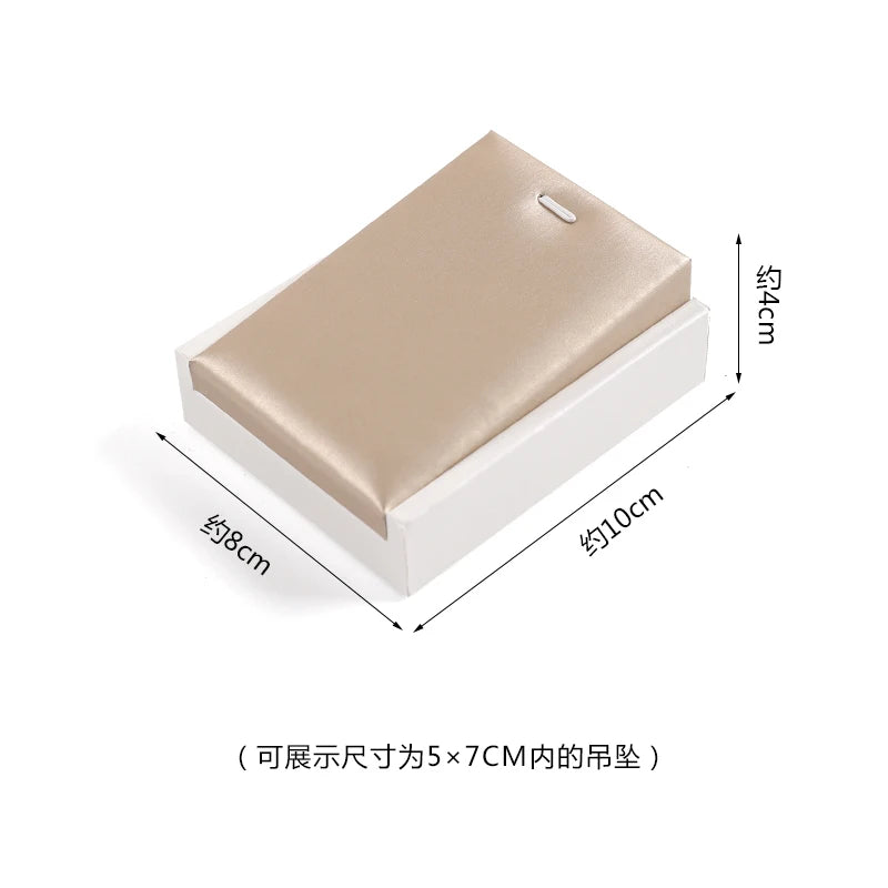Champagne Leather Jewelry Set for Earrings Rings Display Stand Storage Organizer for Fashion Women Bracelets Necklaces Tray