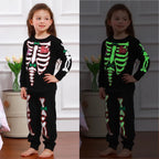 Halloween Pajamas for Kids Girls Pyjamas Set Skull Glow Party Gift Pjs Toddler Skeleton Cosplay Carnival Fancy Dress Nightwear