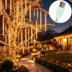 USB Meteor Shower LED String Lights 30CM/50CM 8Tube Holiday Patio Waterproof Fairy Garden Decor Outdoor Street Garland Christmas
