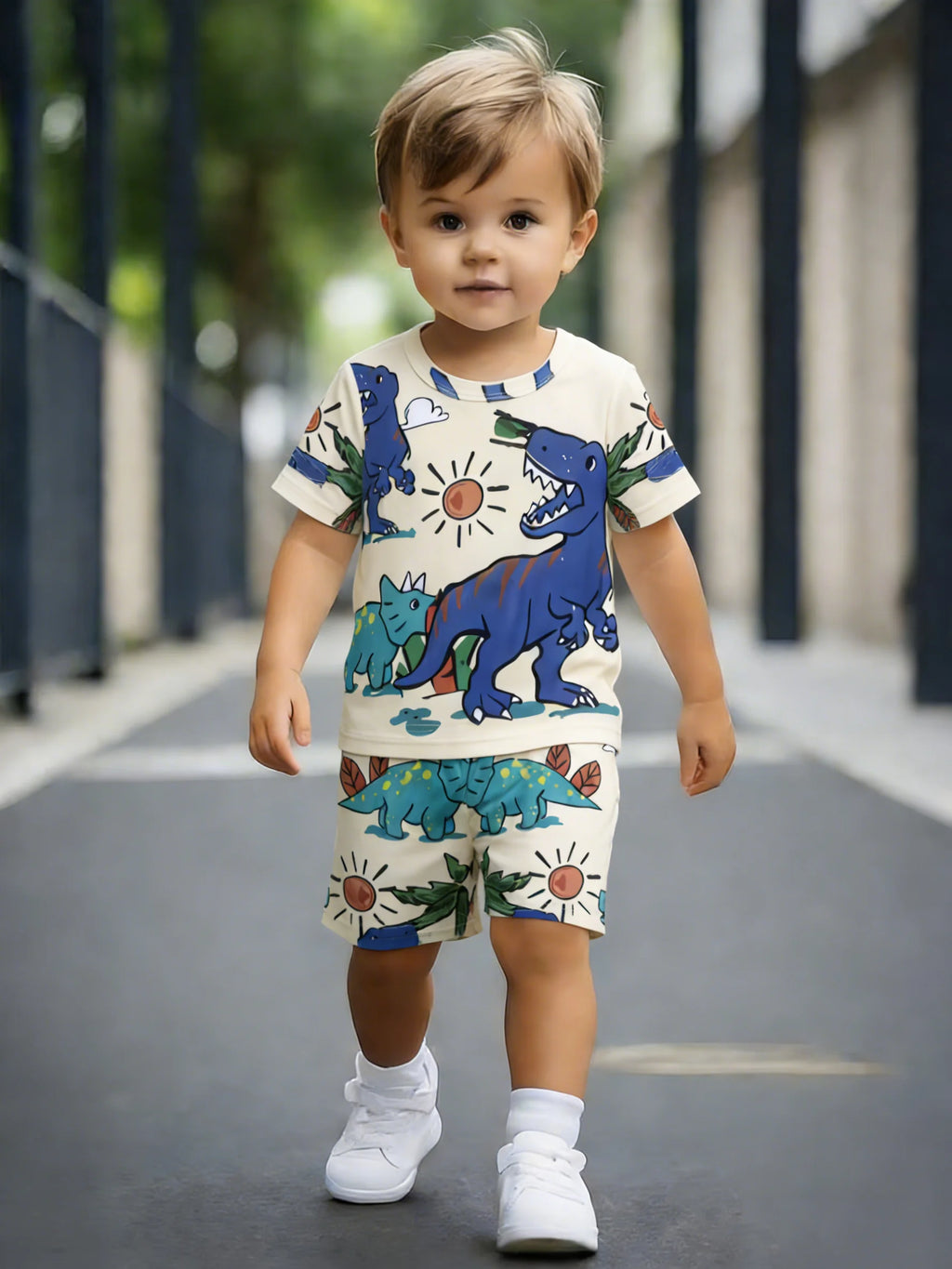 Beige Dinosaur Set: Daily Cute Baby’s Dinosaur Fan Protagonist