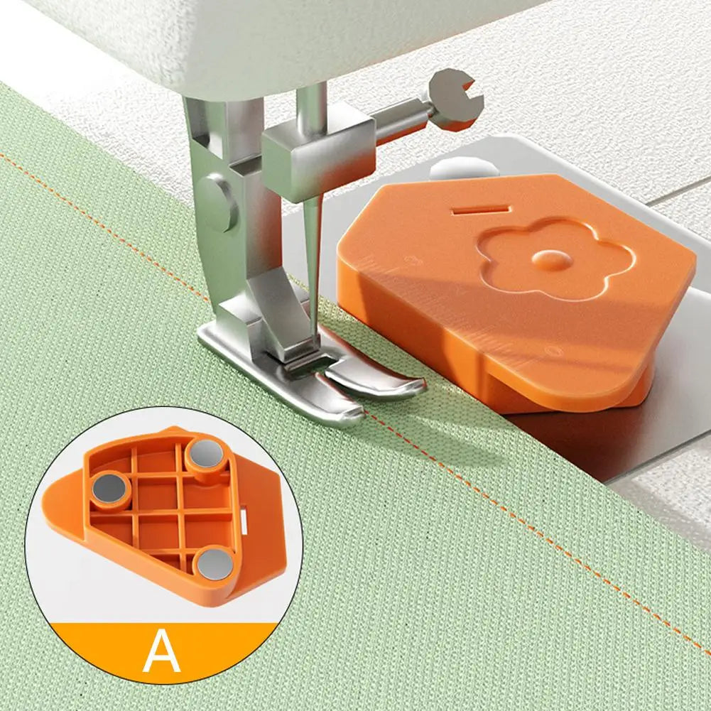 Magnetic Seam Guide for Sewing Machine, Polygonal Multifucntional Seam Guide Hem Guide with Scale Universal Sewing Accessories