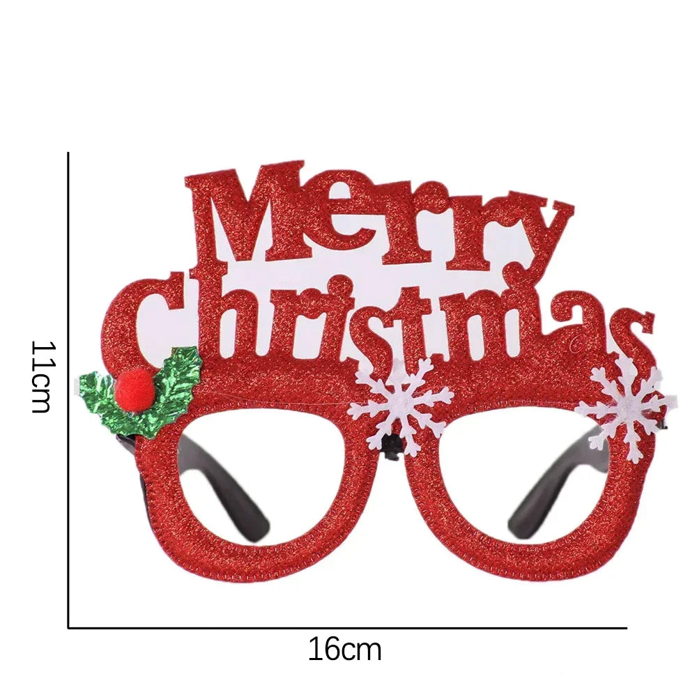 Christmas Glasses Santa Claus Xmas Tree Snowman Plastic Glasses Kid Gift Xmas Party Supplies Photo Props Christmas Decoration