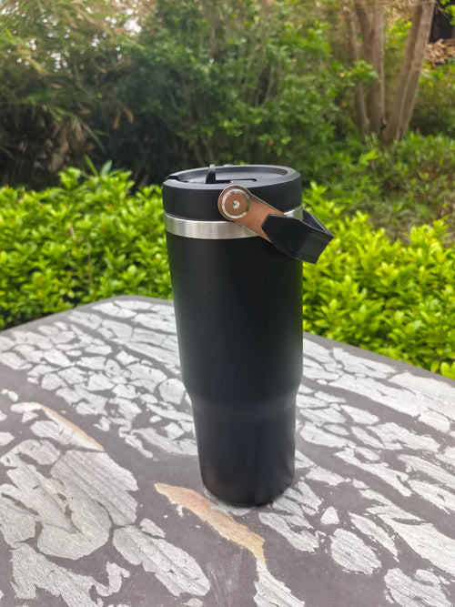 30oz Stainless Steel Vacuum Insulated Tumbler with Handle Straw for Travel Outdoor