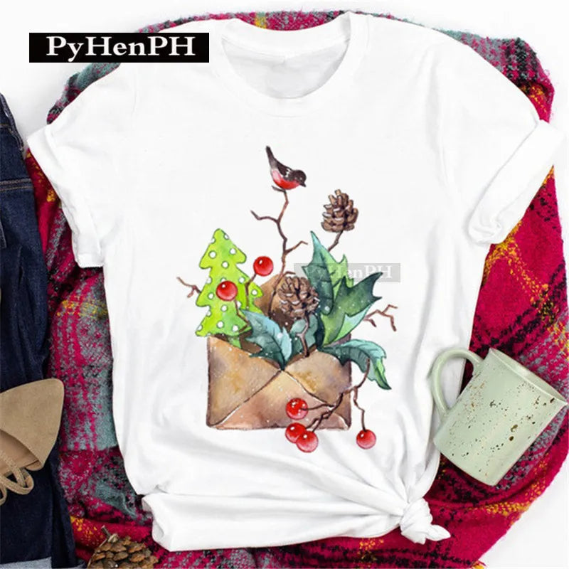 Merry Christmas T Shirt  Personalized and Exquisite Christmas Gift T-shirts and Clothes Women Clothing Aesthetic Clothes