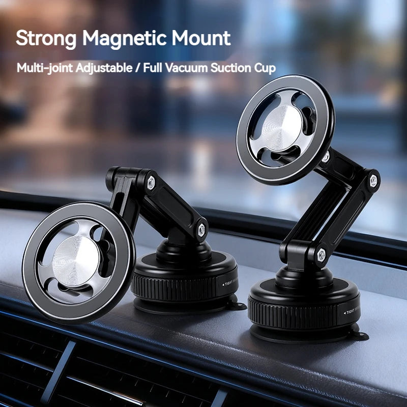 Universal Vacuum Suction Cup Magnetic Car Phone Holder Foldable 360° Rotation Mount Ideal for Bedroom Bathroom Glass Dashboard