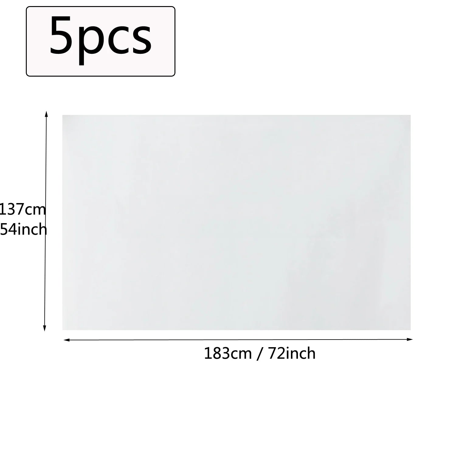 Disposable PE Table Covers Cloth Tablecloth Easy Cleanup Plastic Rectangle White Plastic Tablecloth for Party Wedding 10/5/2pcs