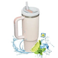 40oz Insulated Tumbler With Handle Straw 2.0 Vacuum Stainless Steel Thermal Mug For Coffee Tea Hot Cold Car Travel Cup Leakproof