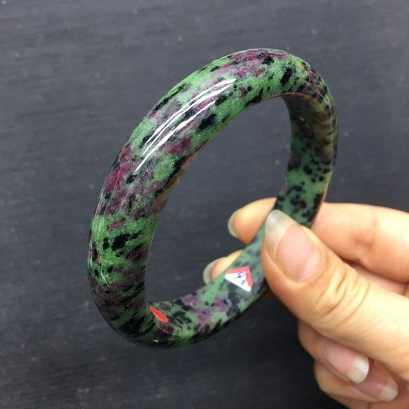 Red and Green Treasure Bracelet, Women's, Flat Bar, Fashionable and Versatile Jewelry.